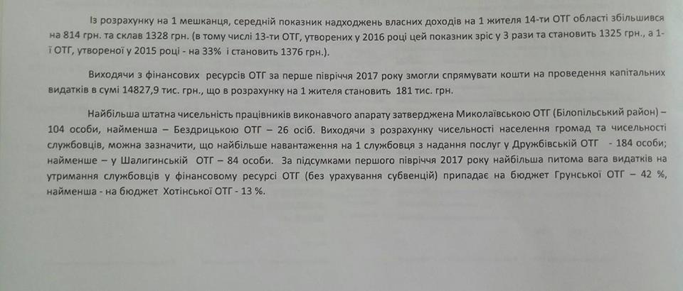 Мінрегіон оприлюднив оцінку фінансової спроможності ОТГ Сумщини Мінрегіон оприлюднив оцінку фінансової спроможності ОТГ Сумщини